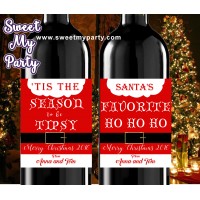 Christmas wine Labels,Mini Wine Labels,Christmas Mini Wine Labels,(set1ch)